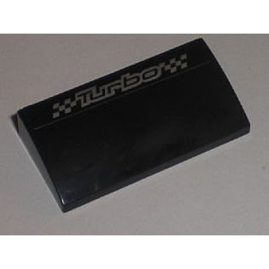 black slope curved 2 x 4 x 2 3 without bottom tubes with turbo pattern sticker - set 8194