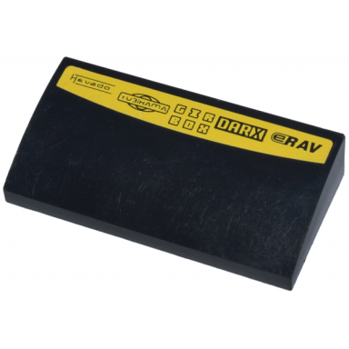 black slope curved 2 x 4 x 2 3 without bottom tubes with hevado yubihama girbox darx and erav logos on yellow background pattern sticker - set 8148
