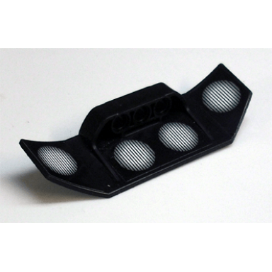 black technic panel car spoiler 3 x 8 with three holes and four stadium lights on inside pattern stickers - set 8161