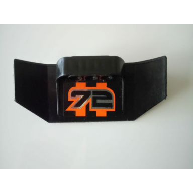 black technic panel car spoiler 3 x 8 with three holes and 72 on orange background on inside pattern sticker - set 8496