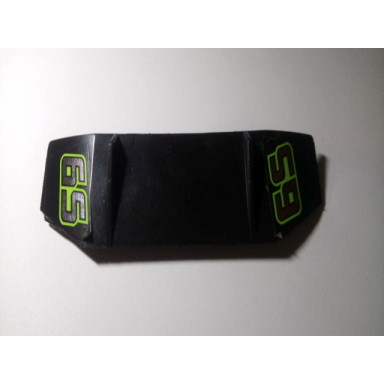 black technic panel car spoiler 3 x 8 with three holes and 65 with lime outline pattern on both ends stickers - set 8496