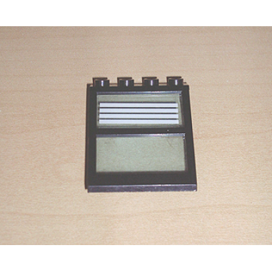 black window 4 x 4 x 3 roof with center bar with 4 white stripes pattern sticker - set 6598
