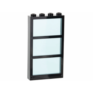 window 1 x 4 x 6 with 3 panes with fixed trans-light blue glass