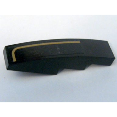 black slope curved 4 x 1 with gold stripe right pattern sticker - set 10194