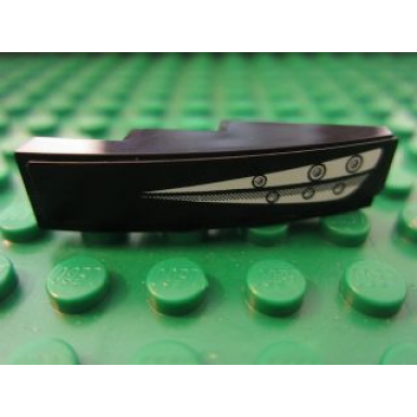 black slope curved 4 x 1 with headlights pattern left side sticker - sets 8159 8160