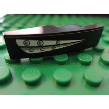 black slope curved 4 x 1 with headlights pattern right side sticker - sets 8159 8160