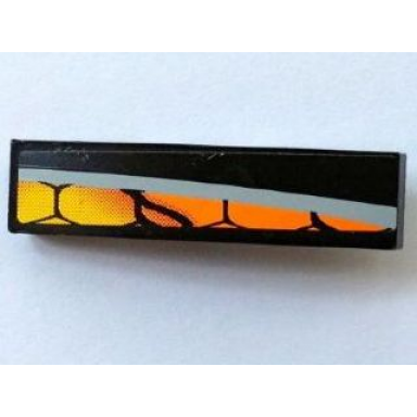 black slope curved 4 x 1 with snakeskin pattern and silver line pattern model right side sticker - set 8158