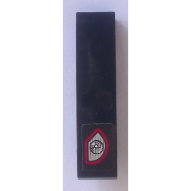 black slope curved 4 x 1 with red and silver headlight pattern model left side sticker - set 8167