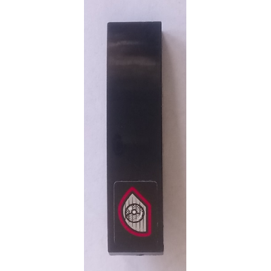 black slope curved 4 x 1 with red and silver headlight pattern model right side sticker - set 8167