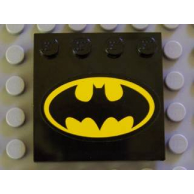 black tile modified 4 x 4 with studs on edge with batman logo pattern sticker - set 7782