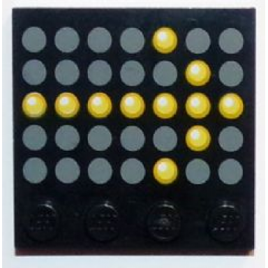 black tile modified 4 x 4 with studs on edge with construction zone sign with directional arrow pattern