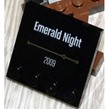 black tile modified 4 x 4 with studs on edge with emerald night 2009 pattern