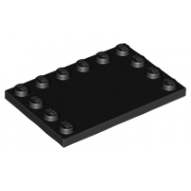black tile modified 4 x 6 with studs on edges