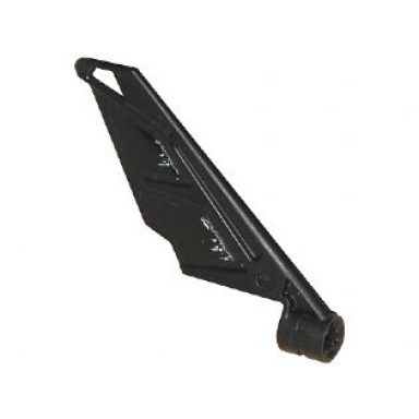 black bionicle wing small tail with axle hole with white and gray damage pattern on right side stickers - set 5974