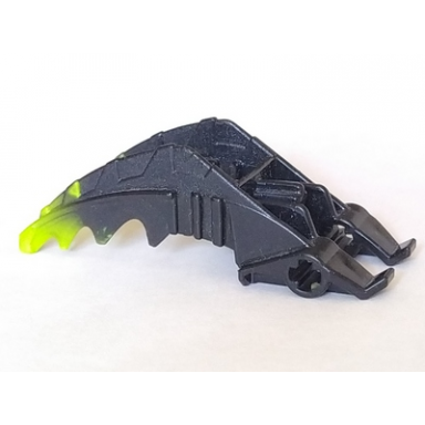 black bionicle foot mistika clawed with axle with marbled lime pattern