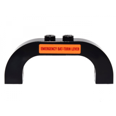 black arch 1 x 6 x 2 curved top with red emergency bat-turn lever pattern on both sides stickers - set 76052