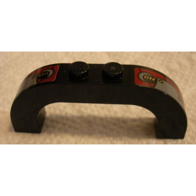 black arch 1 x 6 x 2 curved top with cords on dark red and dark bluish gray background pattern stickers - set 70012-2