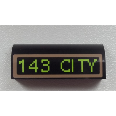 black slope curved 1 x 4 x 1 1 3 with 143 city pattern sticker - set 60026
