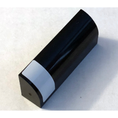 black slope curved 1 x 4 x 1 1 3 with white vertical stripe pattern on left side sticker - set 7962