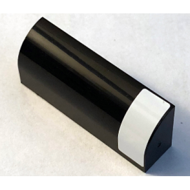 black slope curved 1 x 4 x 1 1 3 with white vertical stripe pattern on right side sticker - set 7962