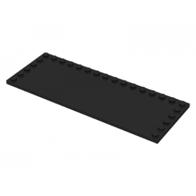 black tile modified 6 x 16 with studs on edges