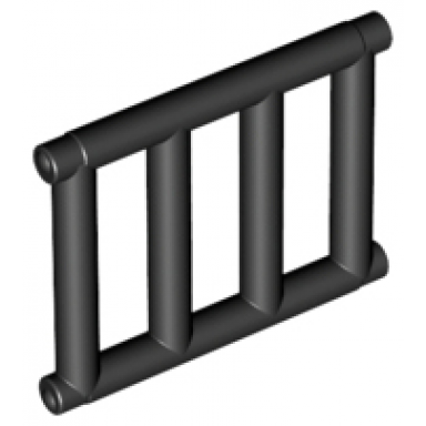 black bar 1 x 4 x 3 grille with end protrusions