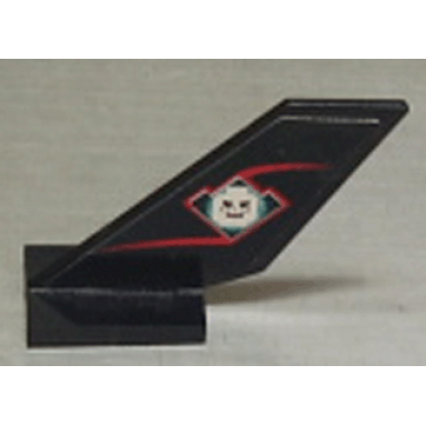 black tail shuttle with skull evil minifigure head pattern on both sides stickers - set 4793