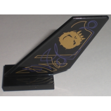 black tail shuttle with purple and gold skull and lines pattern on left side sticker - set 5984