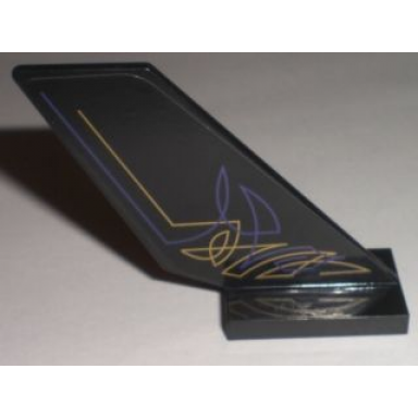 black tail shuttle with purple and gold geometric lines pattern on right side sticker - set 5984