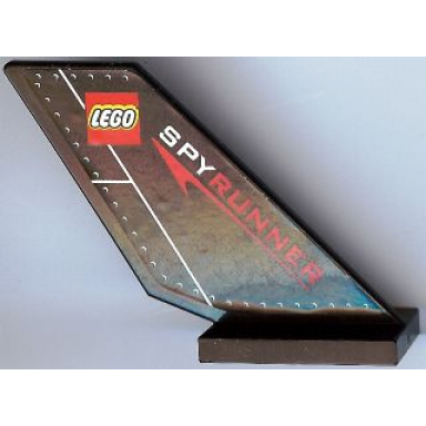black tail shuttle with lego logo and spyrunner pattern on both sides stickers - set 3439