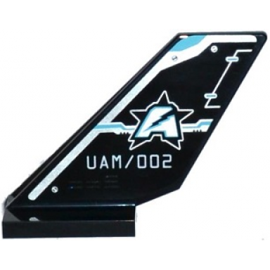 black tail shuttle with uam 002 and ultra agents logo pattern on both sides stickers - set 70170