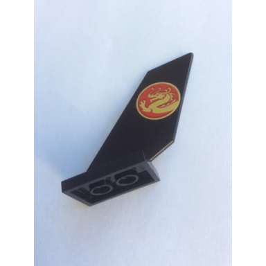 black tail shuttle with gold dragon on red background pattern on both sides stickers - set 70650
