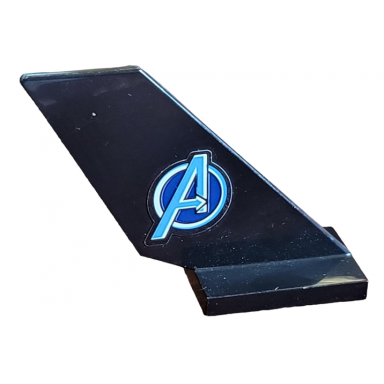 black tail shuttle with avengers logo pattern model right side sticker - set 76126