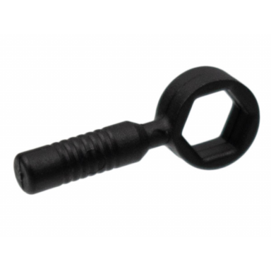 black minifigure utensil tool box wrench - 6-rib handle