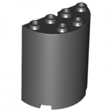 black cylinder half 2 x 4 x 4