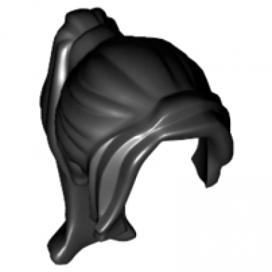 black minifigure hair female ponytail long with side bangs