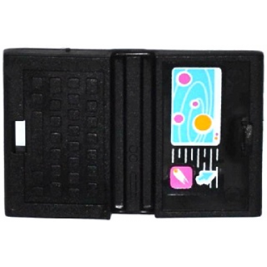 black minifigure utensil computer laptop with arrow comet and solar system pattern sticker - set 41100