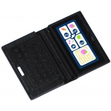 black minifigure utensil computer laptop with strawberries apple carrot cherries and numbers 5 3 2 4 pattern sticker - set 41108