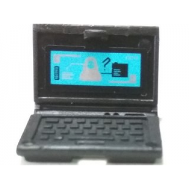 black minifigure utensil computer laptop with white and black items on screen pattern sticker - set 70165