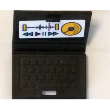 minifigure utensil computer laptop with sound recording display pattern sticker - set 41341