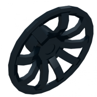 black wheel cover 9 spoke - 24mm d - for wheels 55982 and 56145