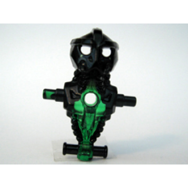 black torso head martian with chest hole alien commander with marbled trans-green pattern