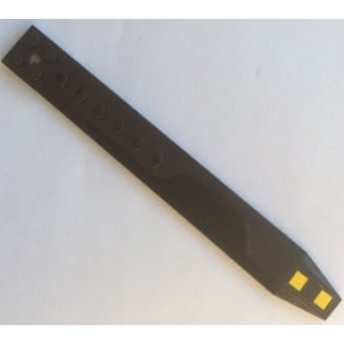 plate modified 2 x 16 with angled side extensions and axle hole rotor blade with 2 yellow stripes black outlined pattern sticker - set 60138