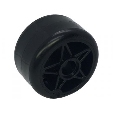 black wheel 24 x 15 with pin hole with molded black hard plastic tire pattern