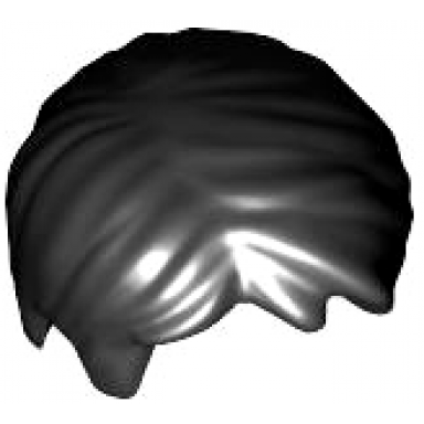 black minifigure hair short tousled with side part