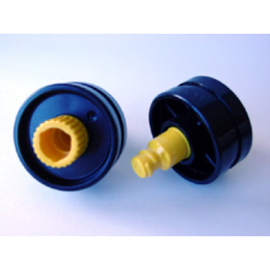 black duplo toolo wheel with yellow connector pin