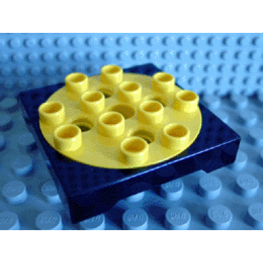 black duplo toolo turntable 4 x 4 base with yellow top plate and screw