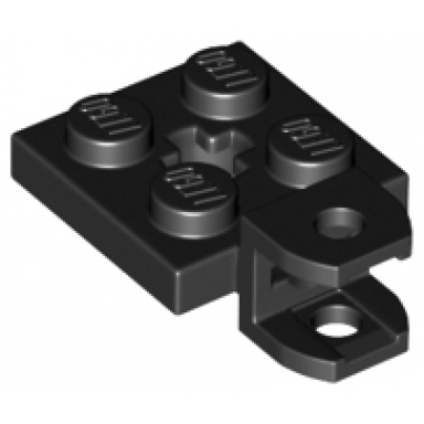 plate modified 2 x 2 with tow ball socket short flattened with holes and axle hole in center
