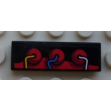 black tile 1 x 3 with engine 3 cylinders pattern model right side sticker - set 8897