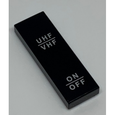 black tile 1 x 3 with uhf vhf and on off pattern